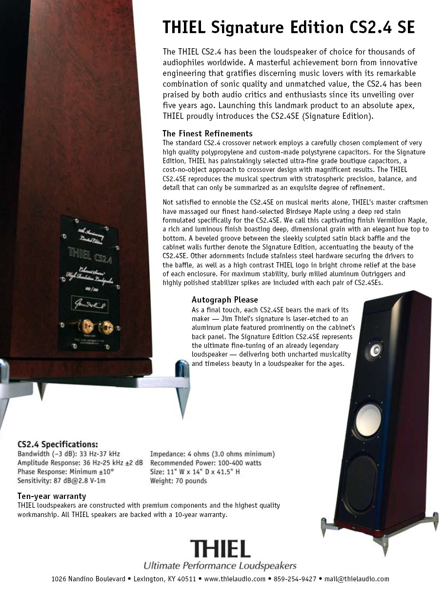  thiel cs2 4se signature edition 
