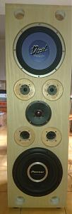 3 ways horn speaker 
Tweeter Jensen mh400 
Mid alnico 4 driver w inner lens 
Woofer two super woofer  
   Panasonic woofer CJ-SFW300D 
   Pioneer...